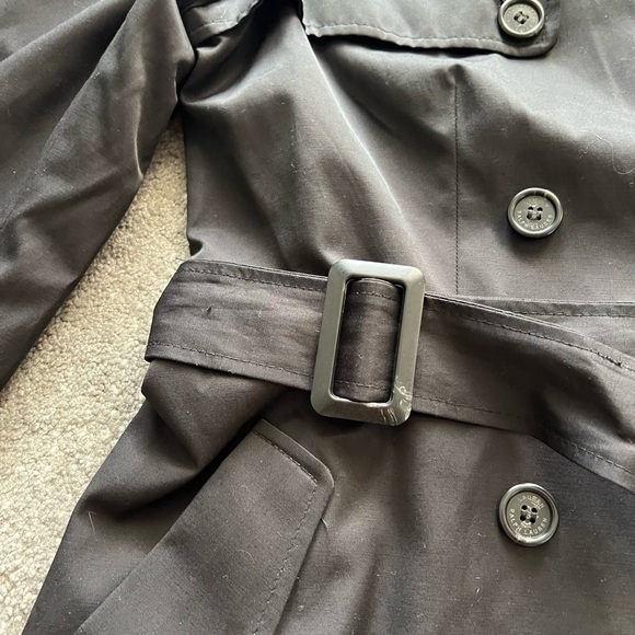 Lauren Ralph Lauren Black Double Breasted Water Resistant Trench Coat - Picture 5 of 6